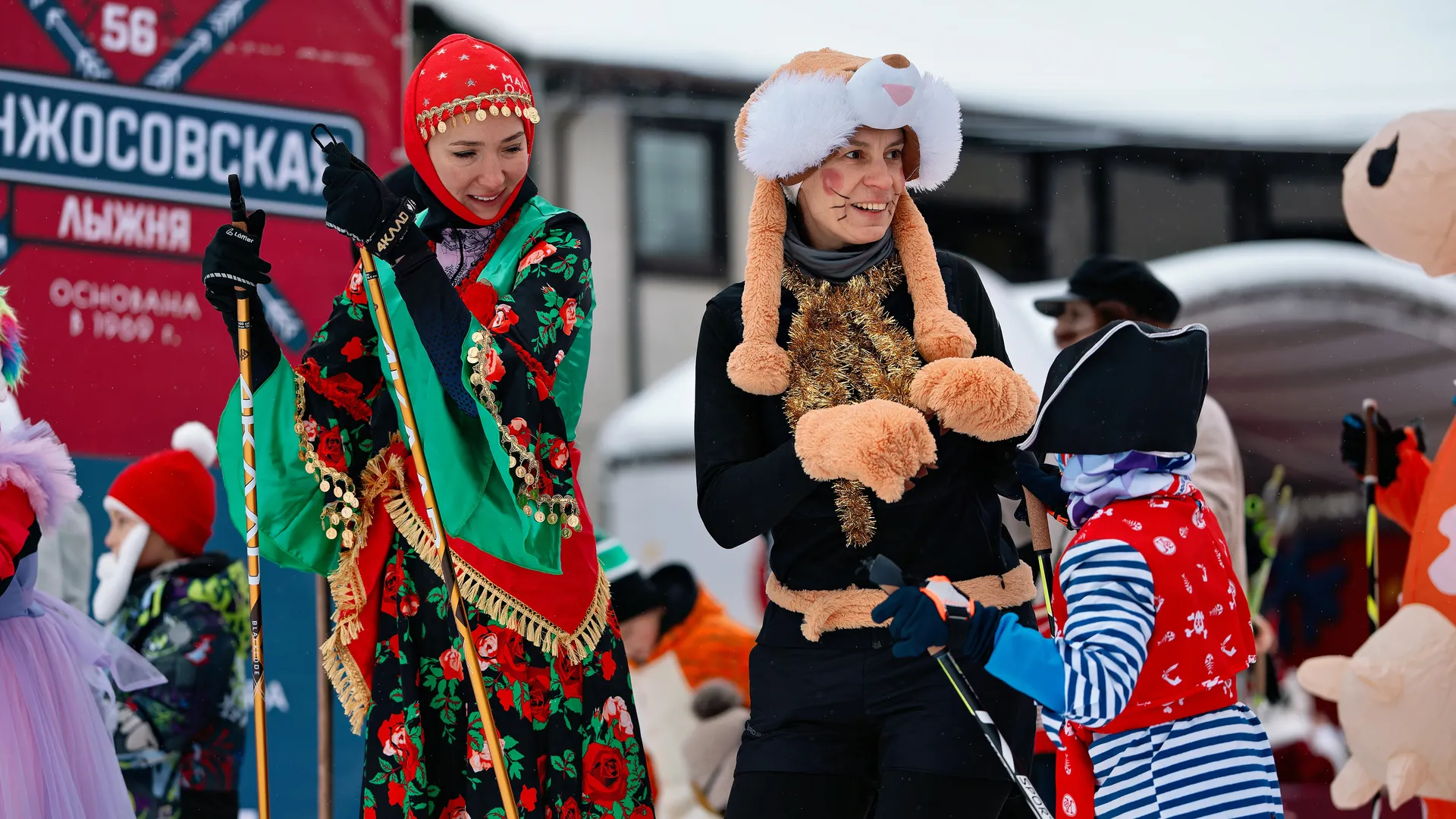 Костюмированный лыжный забег на Манжосовской гонке в Одинцово