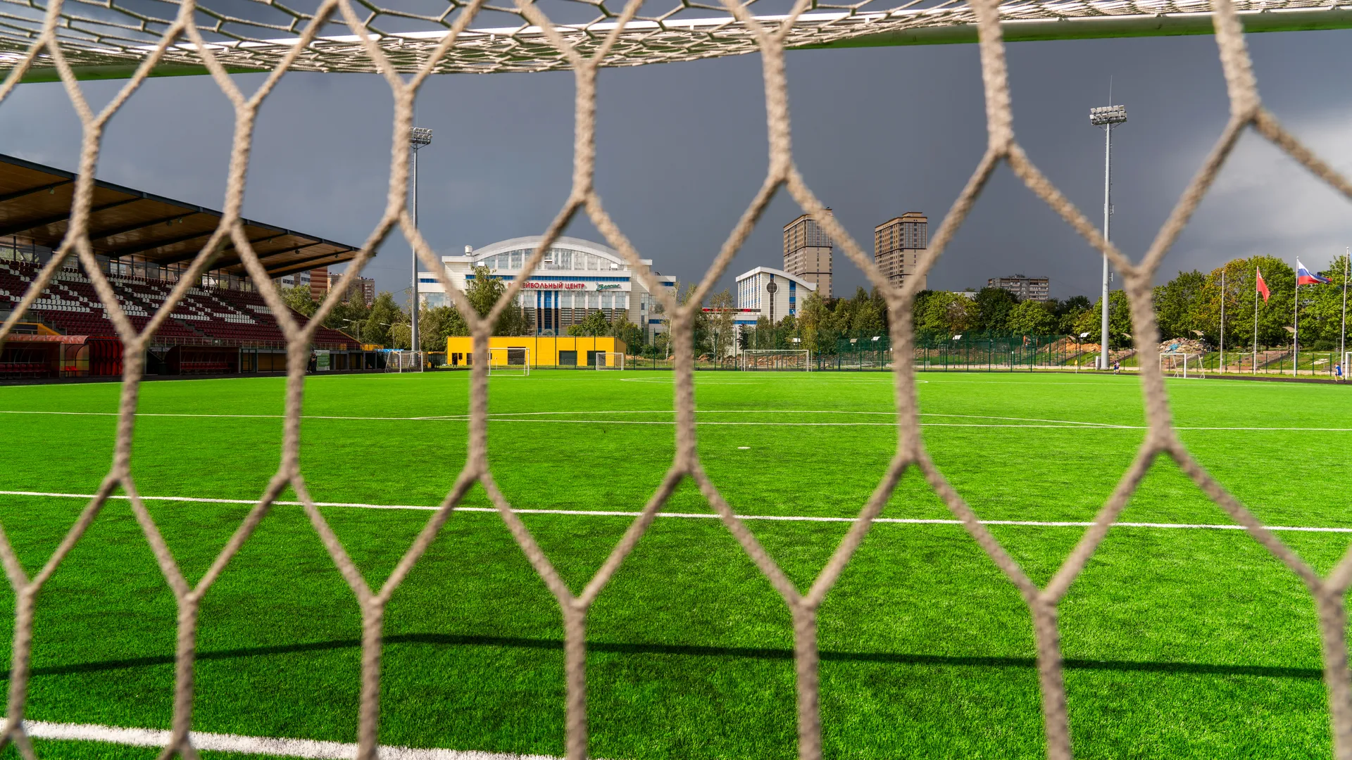 Новый газон на стадионе «Центральный» в Одинцово