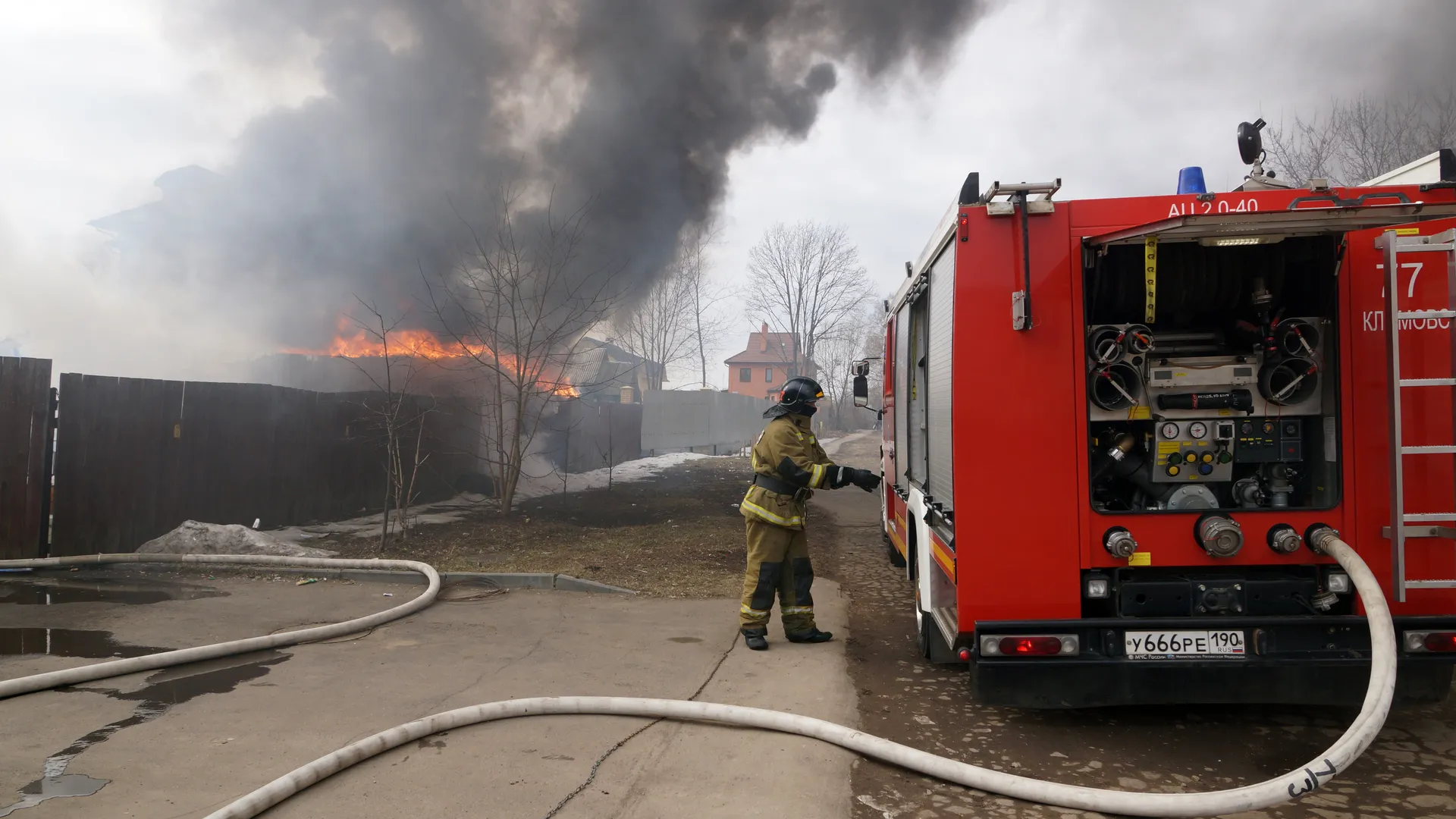 Пожар в Климовске