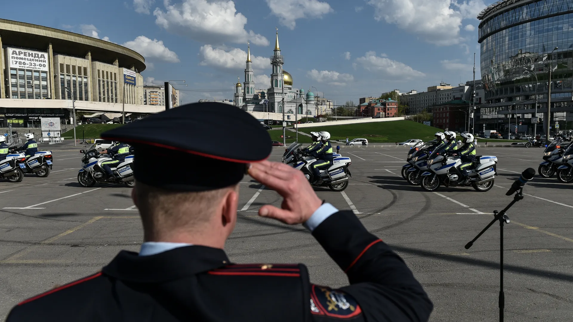 Строевой смотр мото батальона ГИБДД